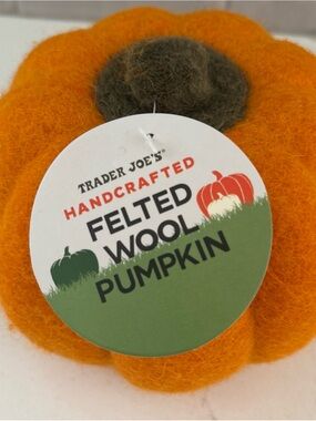 Trader Joe’s Handcrafted Felted Wool Harvest Pumpkin Rare NEW NWT